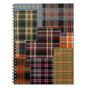 Patchwork-Muster, Tartan-Design, Oberfläche Notizblock