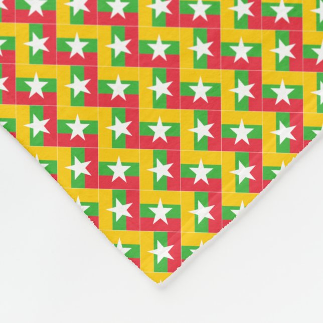 Patchwork Myanmar Flag Pattern Fleecedecke (Ecke)