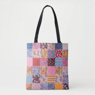 Patchwork nahtlos, niedliches Stoffmuster. Tasche