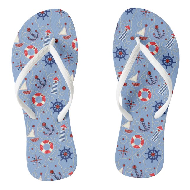 Patchwork-Nautik Flip Flops (Fußbett)