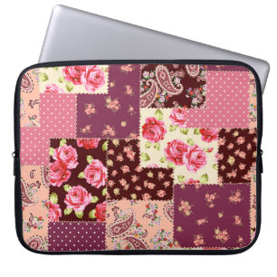 Patchwork Niedlich Nahtloses Muster Laptopschutzhülle