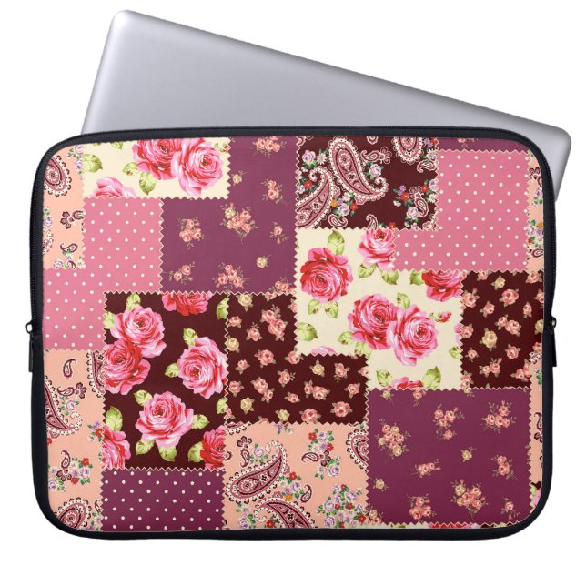 Patchwork Niedlich Nahtloses Muster Laptopschutzhülle (Vorderseite)