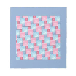 Patchwork Notepad oder Jotter, Pinks, Blues Notizblock
