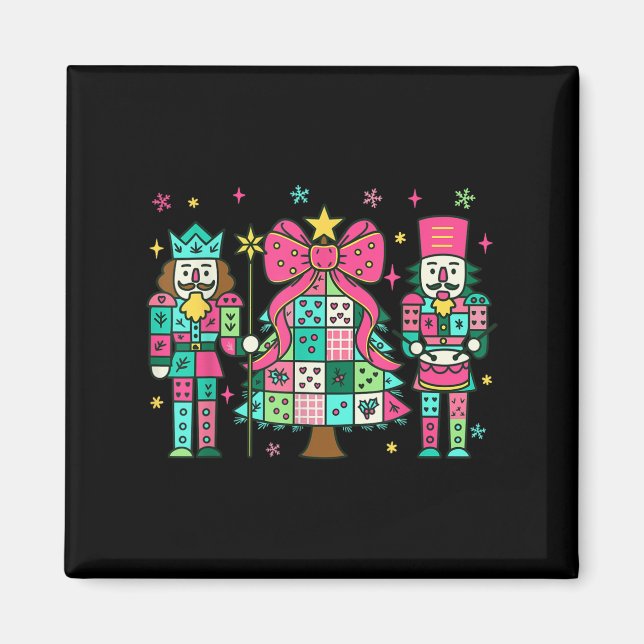 Patchwork Nutcracker Weihnachtsbaum Nk Nutcracker Magnet (Vorne)