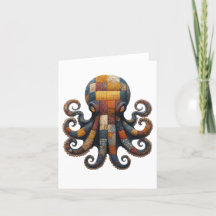 Patchwork Octopus Greetings Card