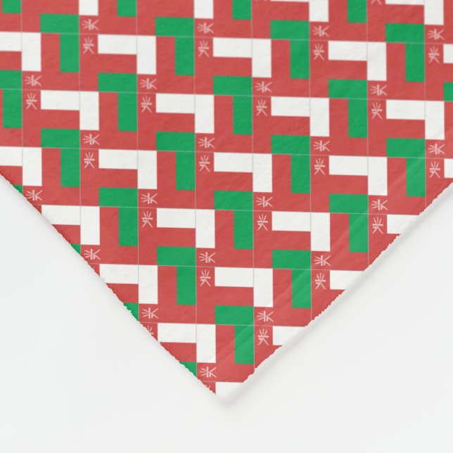 Patchwork Oman Flag Muster Fleecedecke (Ecke)