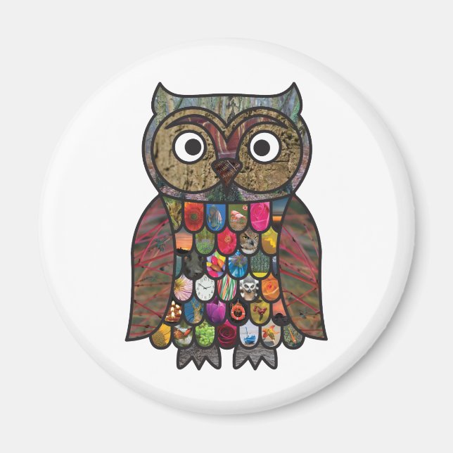 Patchwork Owl Magnet (Vorne)