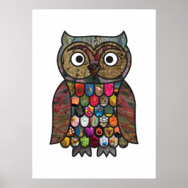 Patchwork Owl Poster