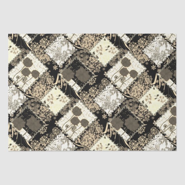 Patchwork-Patchwork-Quilting-handgefertigte Folk-E Seidenpapier (Vorderseite)