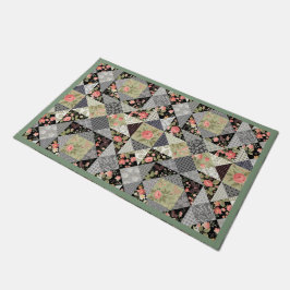 Patchwork Pattern Butterfets Blume Foliage Rose Fußmatte