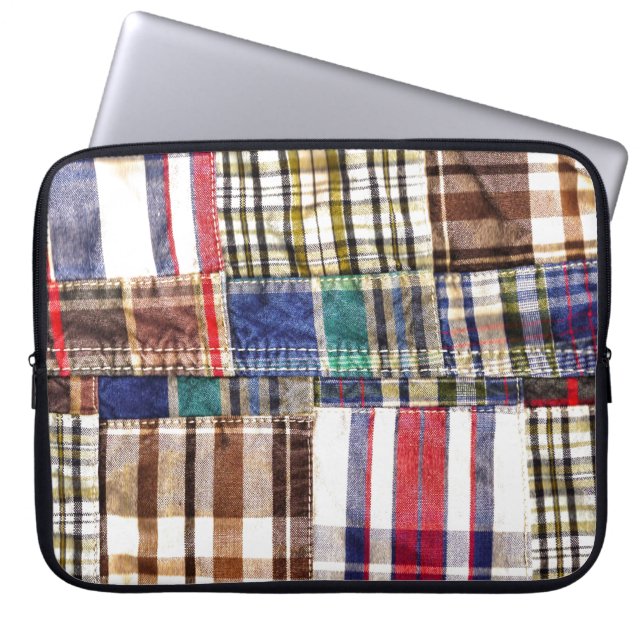 Patchwork Plaid Laptopschutzhülle (Vorderseite)