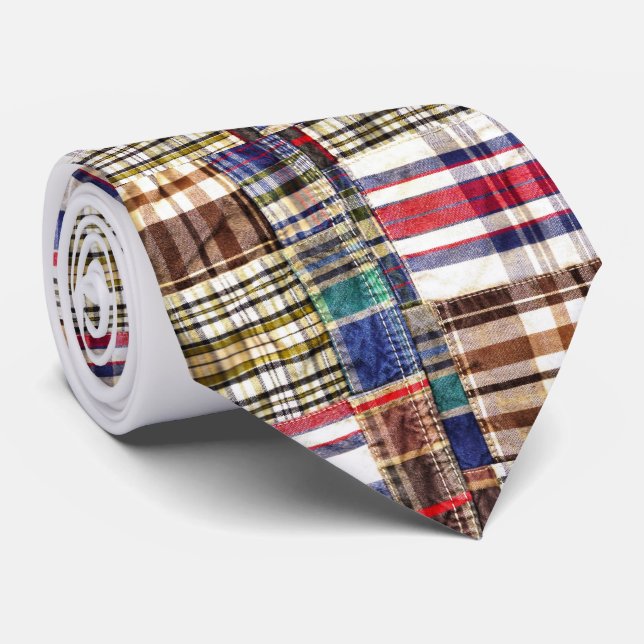 Patchwork Plaid / Tartan Krawatte (Gerollt)