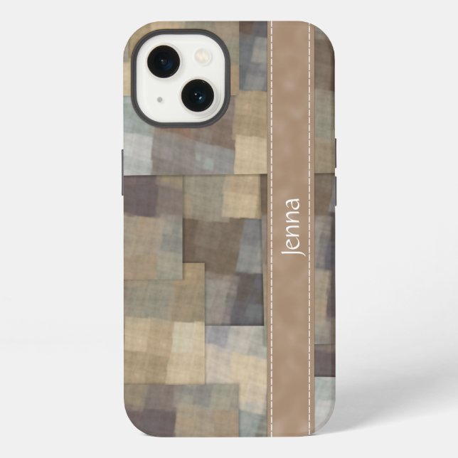Patchwork-Plätze iPhone Hülle (Rückseite)