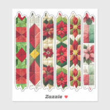 Patchwork Poinsettia Washi Tape Scrapbook Stickers
