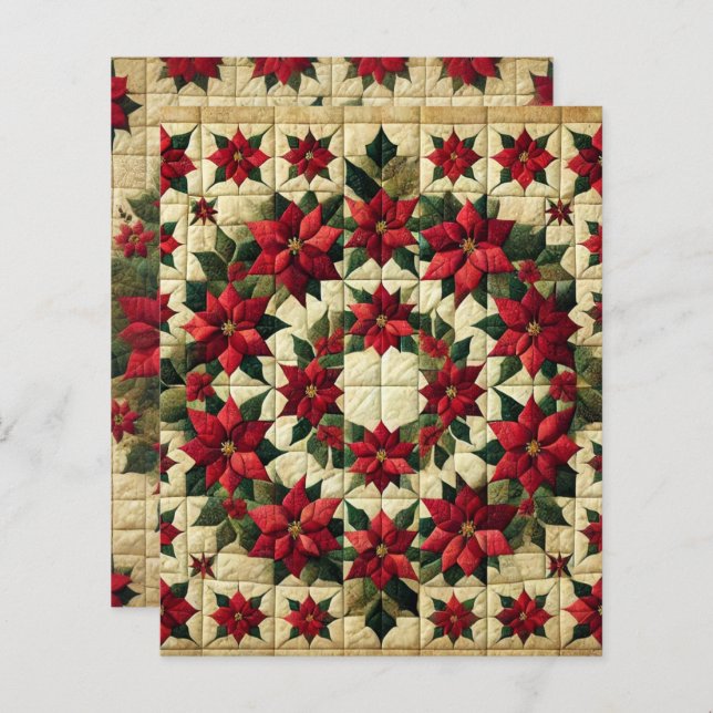 Patchwork Poinsettia Wreath Scrapbook (Vorne/Hinten)