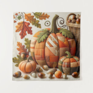 Patchwork Pumpkin Tapestry Wandteppich