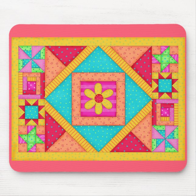 Patchwork Quilt Art Mousepad (Vorne)