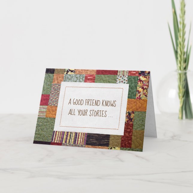 Patchwork Quilt Birthday for Friend Karte (Vorderseite)