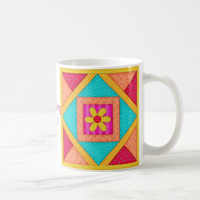Patchwork Quilt Block "Quilt Nut"-Tasse Kaffeetasse (Rechts)