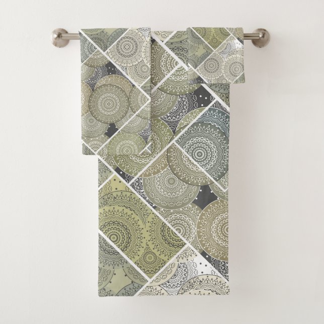 Patchwork quilt céramique cercles carreaux mandala (En situation)