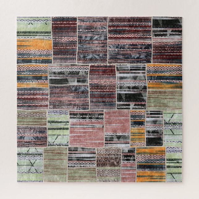 Patchwork Quilt Collage Nahtloses Drucken. (Vertikal)