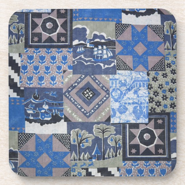Patchwork Quilt Cork Coaster Untersetzer (Vorderseite)