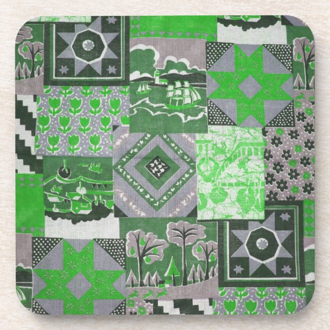 Patchwork Quilt Cork Untersetzer (Vorderseite)