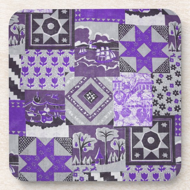 Patchwork Quilt Cork Untersetzer (Vorderseite)