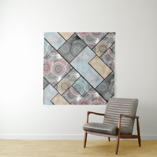 Patchwork quilt Keramik Fliesen Kreise Mandala Pas Wandteppich