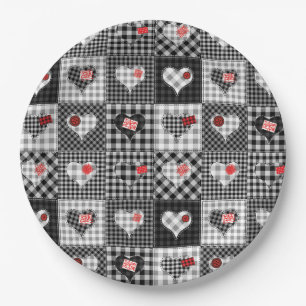 Patchwork Quilt Multicolored Gingham Pappteller