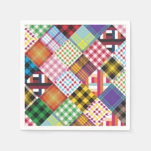 Patchwork Quilt Multicolored Gingham Serviette