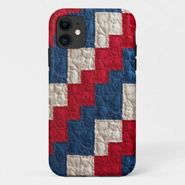 Patchwork Quilt Muster Mobile Fall Case-Mate iPhone Hülle (Rückseite)