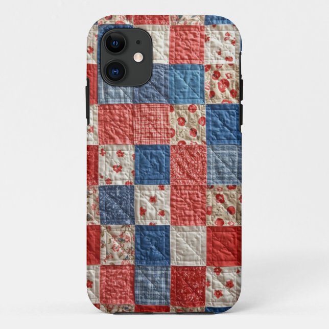 Patchwork Quilt Muster Mobile Fall Case-Mate iPhone Hülle (Rückseite)