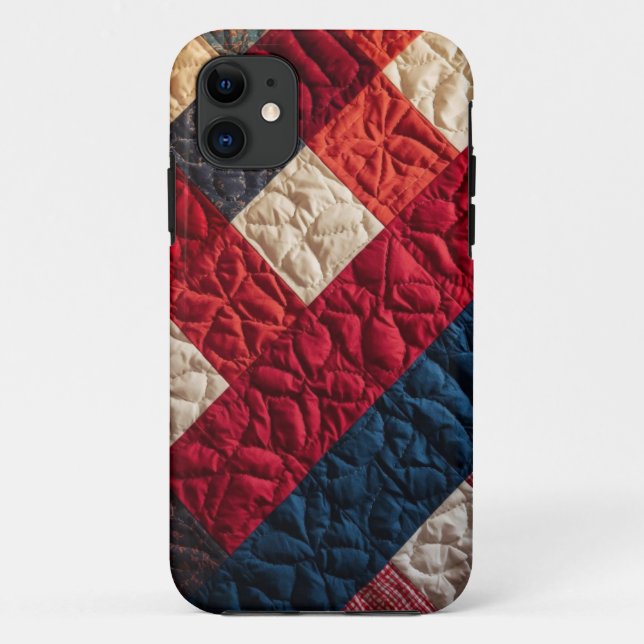 Patchwork Quilt Muster Mobile Fall Case-Mate iPhone Hülle (Rückseite)
