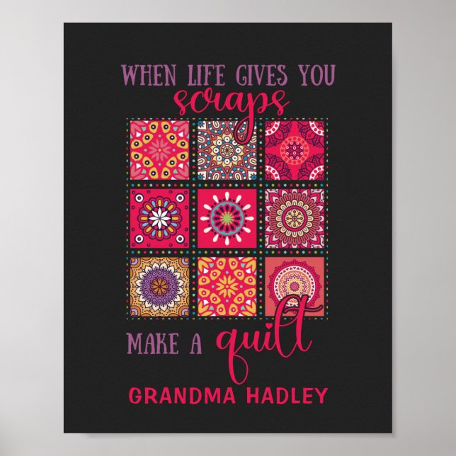 Patchwork Quilt Personalisiert Poster (Vorne)