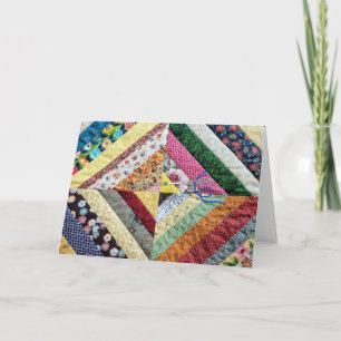 Patchwork Quilt Print Pattern für Geburtstag Karte