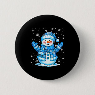 Patchwork-Quilt-Schneemann-Quilter-Frohe-Weihnacht Button