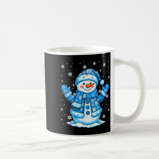Patchwork Quilt Snowman Quilter Merry Christmas Pa Kaffeetasse (Rechts)