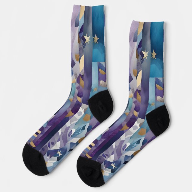 Patchwork-Quilt-Socken Socken (Linkes Detail)