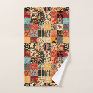 Patchwork Quilt Style Badhandtuch Set