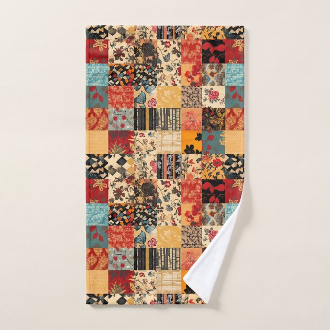 Patchwork Quilt Style Badhandtuch Set (Handtuch)