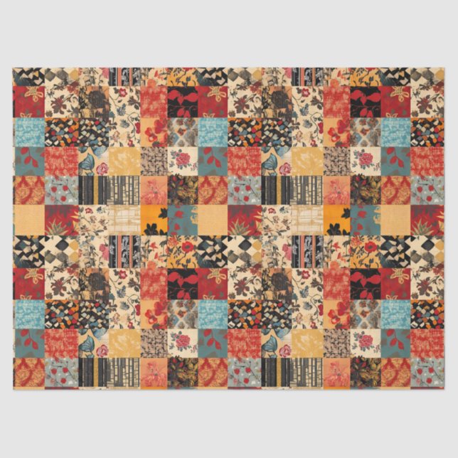 Patchwork Quilt Style Seidenpapier (Vorderseite)