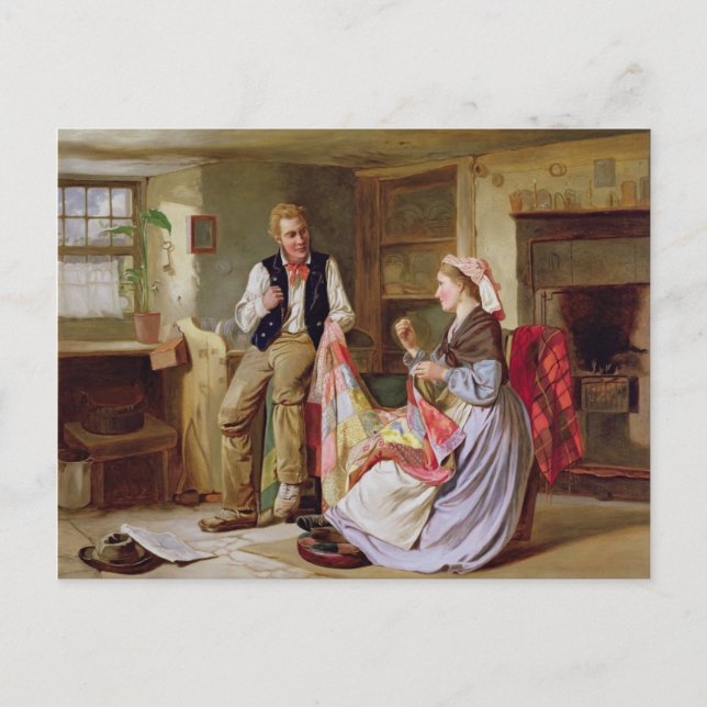 Patchwork Quilt von William Henry Midwood Postkarte (Vorderseite)