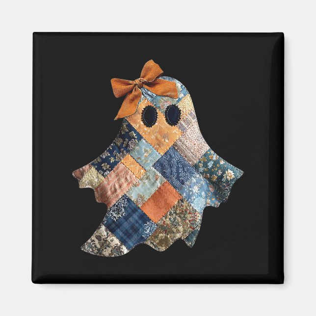 Patchwork Quilter Fall Ghost Bow Quilt Block Autum Magnet (Vorne)