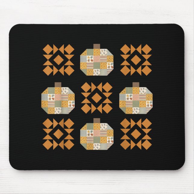 Patchwork Quilter Fall Pumpkin Quilt Block Autumn Mousepad (Vorne)