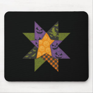 Patchwork Quilting Block Star Muster Halloween Qu Mousepad