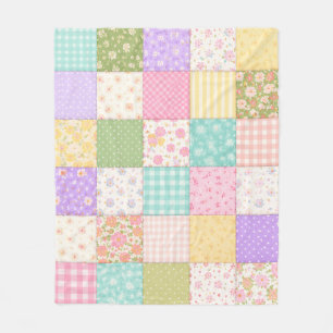 Patchwork-Quiltmuster Patel Fleecedecke
