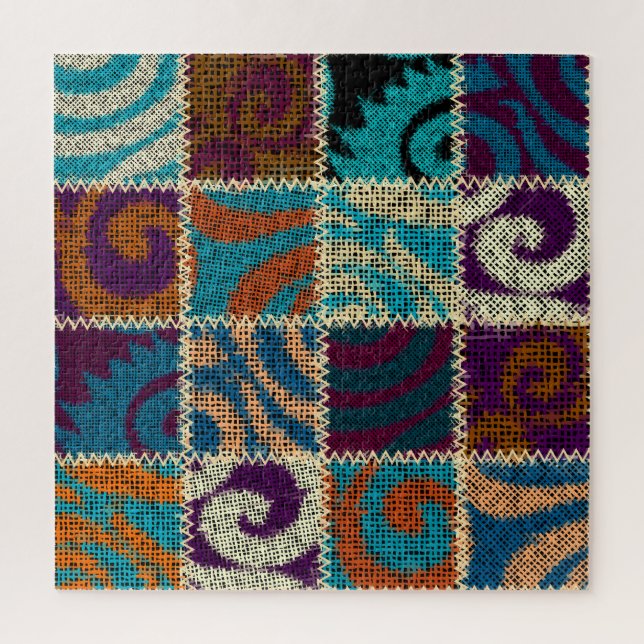 Patchwork-Rauhleinwand-Vintage-Imitation (Vertikal)
