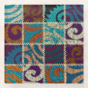 Patchwork-Rauhleinwand-Vintage-Imitation Glasuntersetzer