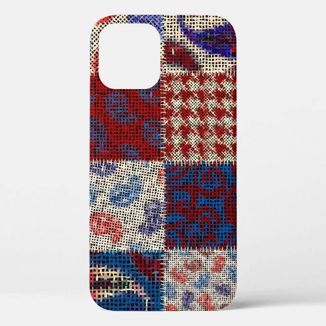 Patchwork-Rauleinwand, Imitationsmuster. Case-Mate iPhone Hülle (Rückseite)